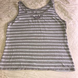 Lane Bryant size 14/16 gray jeweled tank top